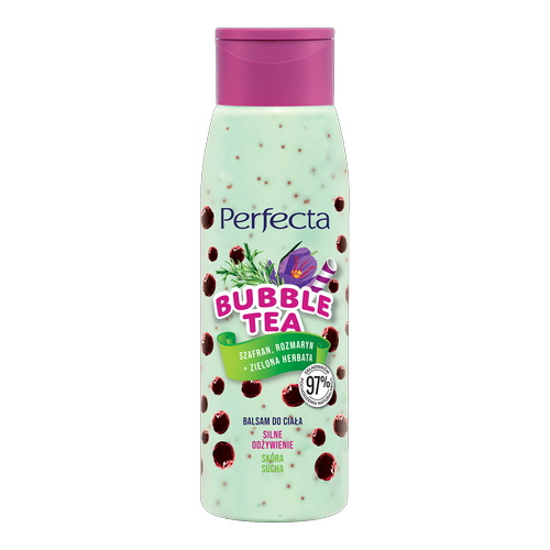 Perfecta Bubble Tea – Balsam do ciała Silne odżywienie Szafran, Rozmaryn + Zielona Herbata